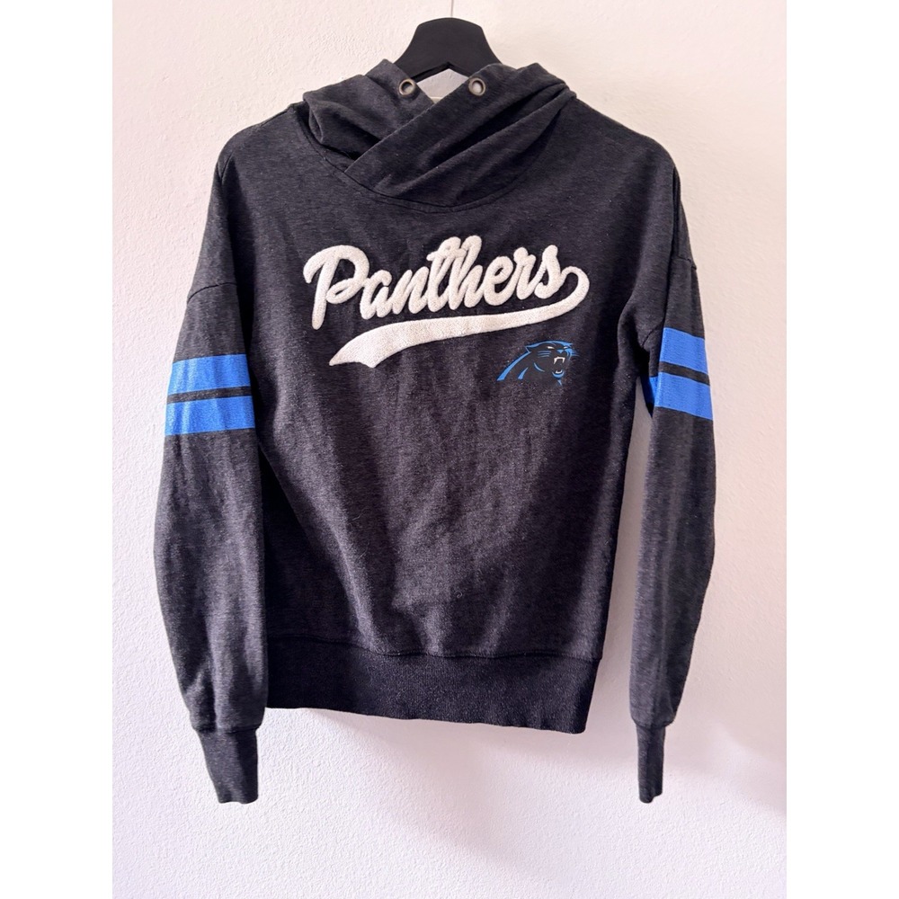 Carolina Panthers NFL Teens Apparel Small Hooded Sweatshirt Charcoal Grey